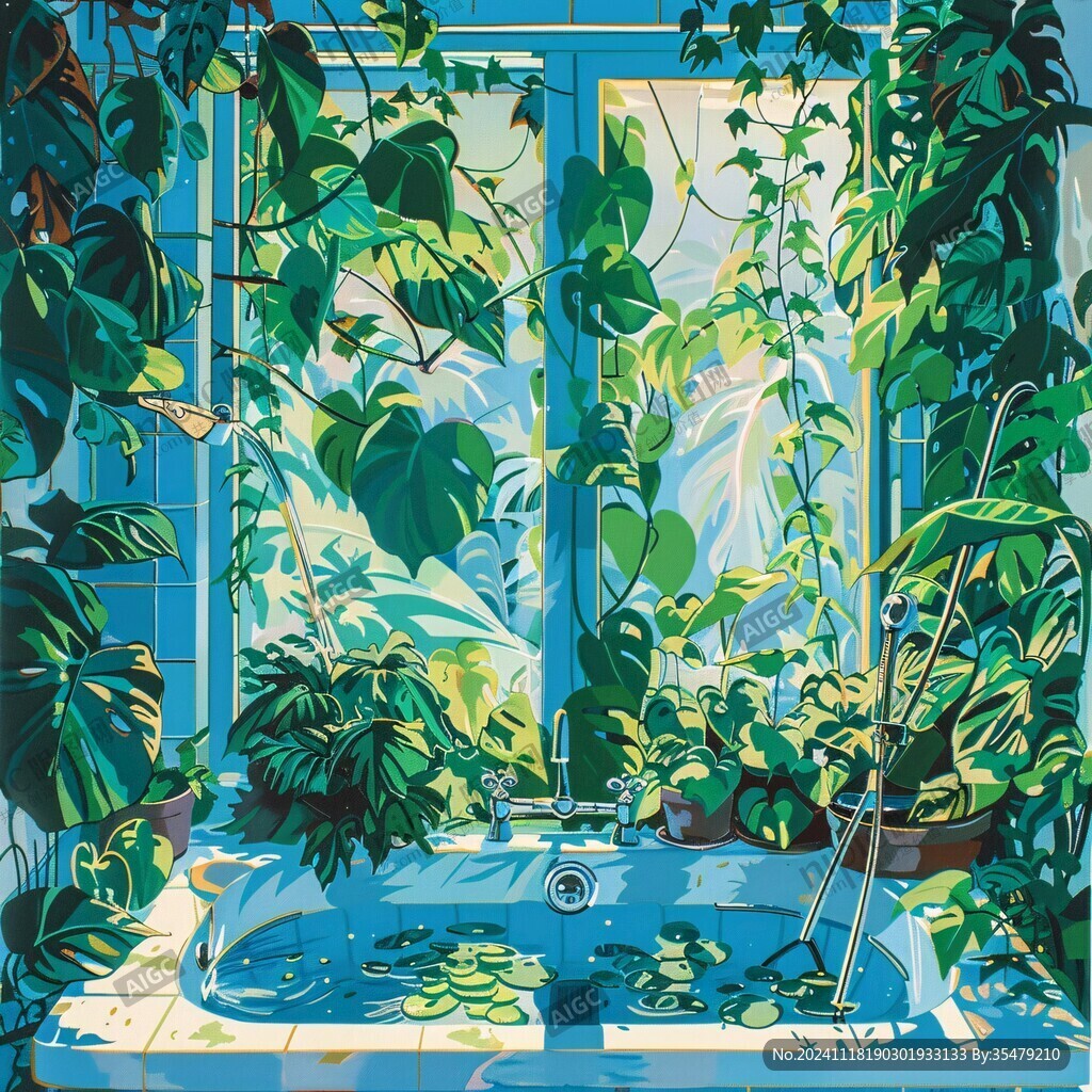 浴池插画