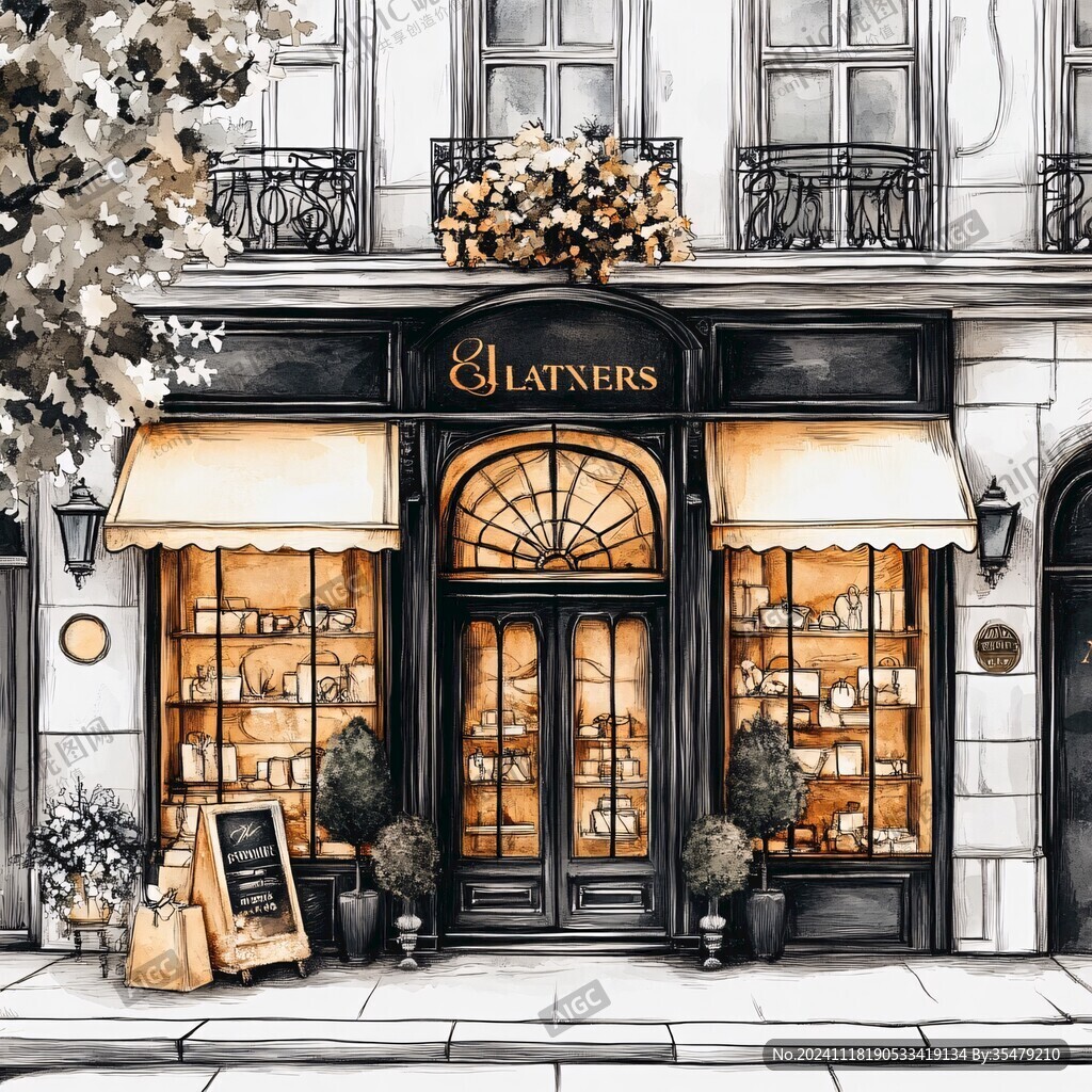 店门口插画