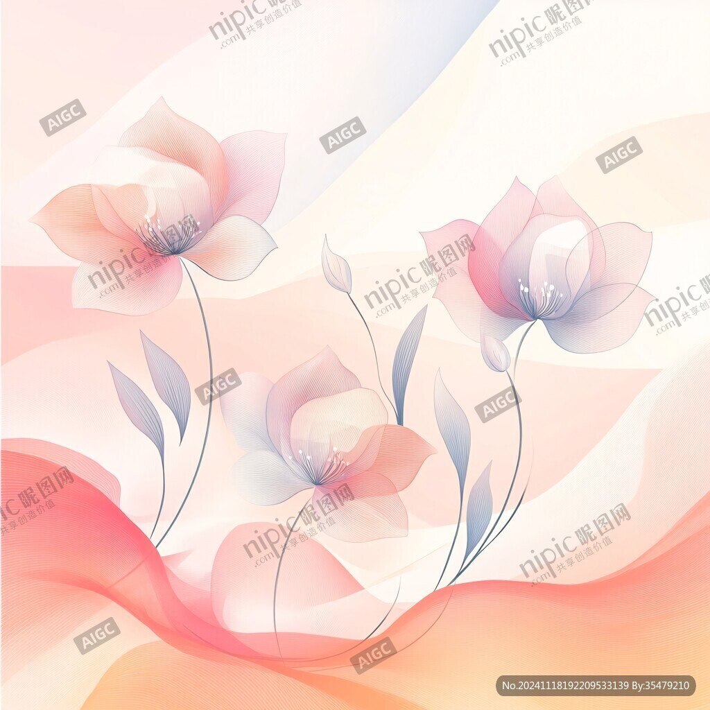 抽象花移门图