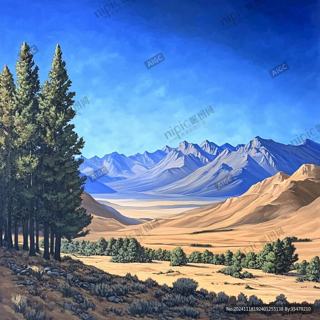 阿拉善手绘阿拉善油画