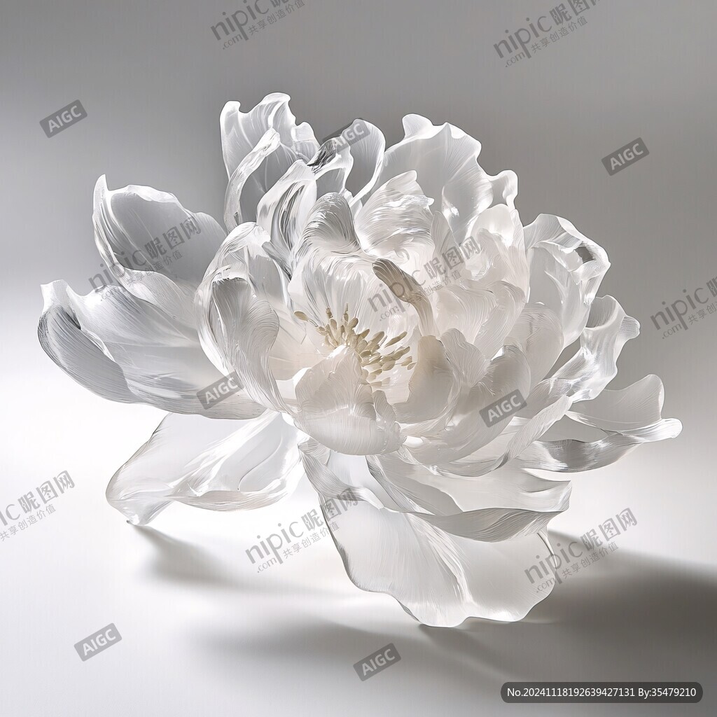 3d浮雕金属牡丹花