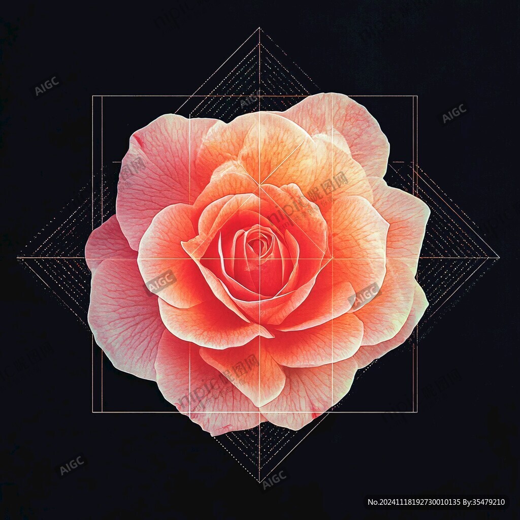 几何玫瑰花