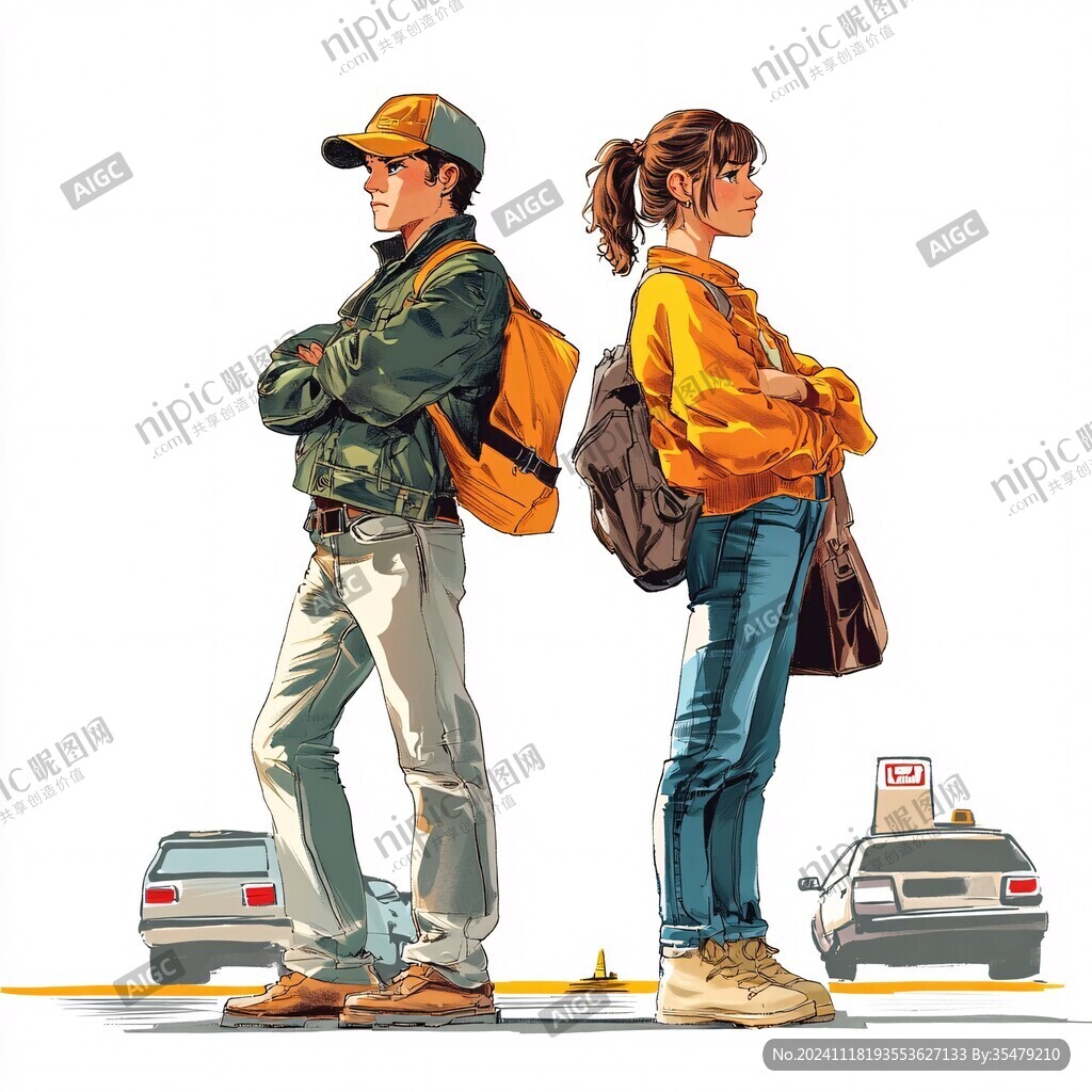 青春题材人物插图