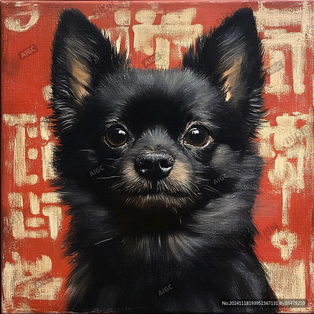 狗狗油画