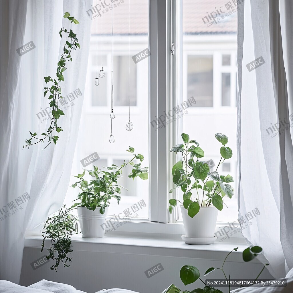 阳光植物窗台小绿植