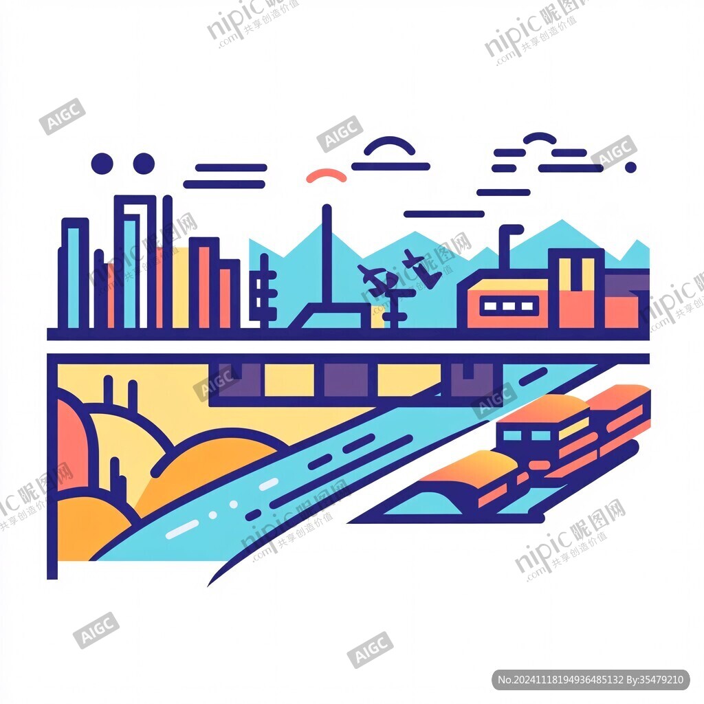 高铁都市图案