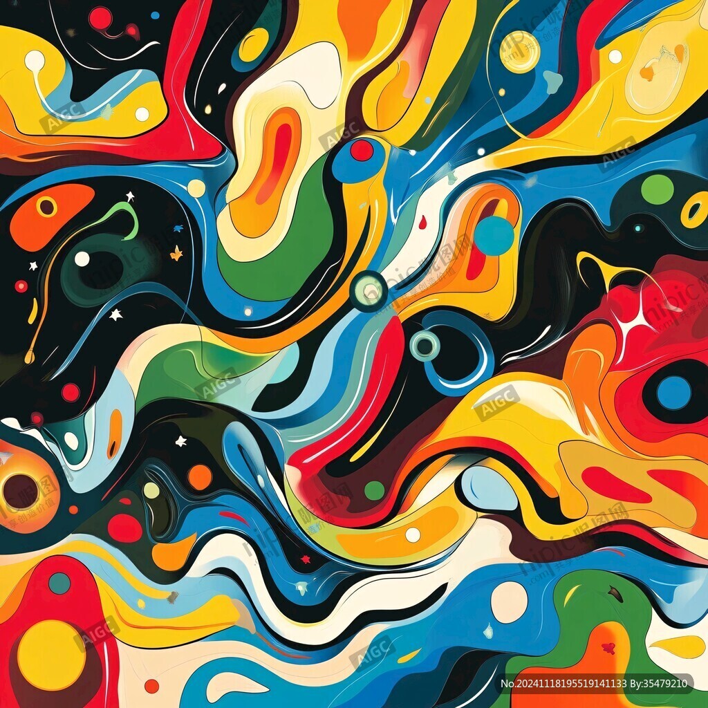 流体元素插画