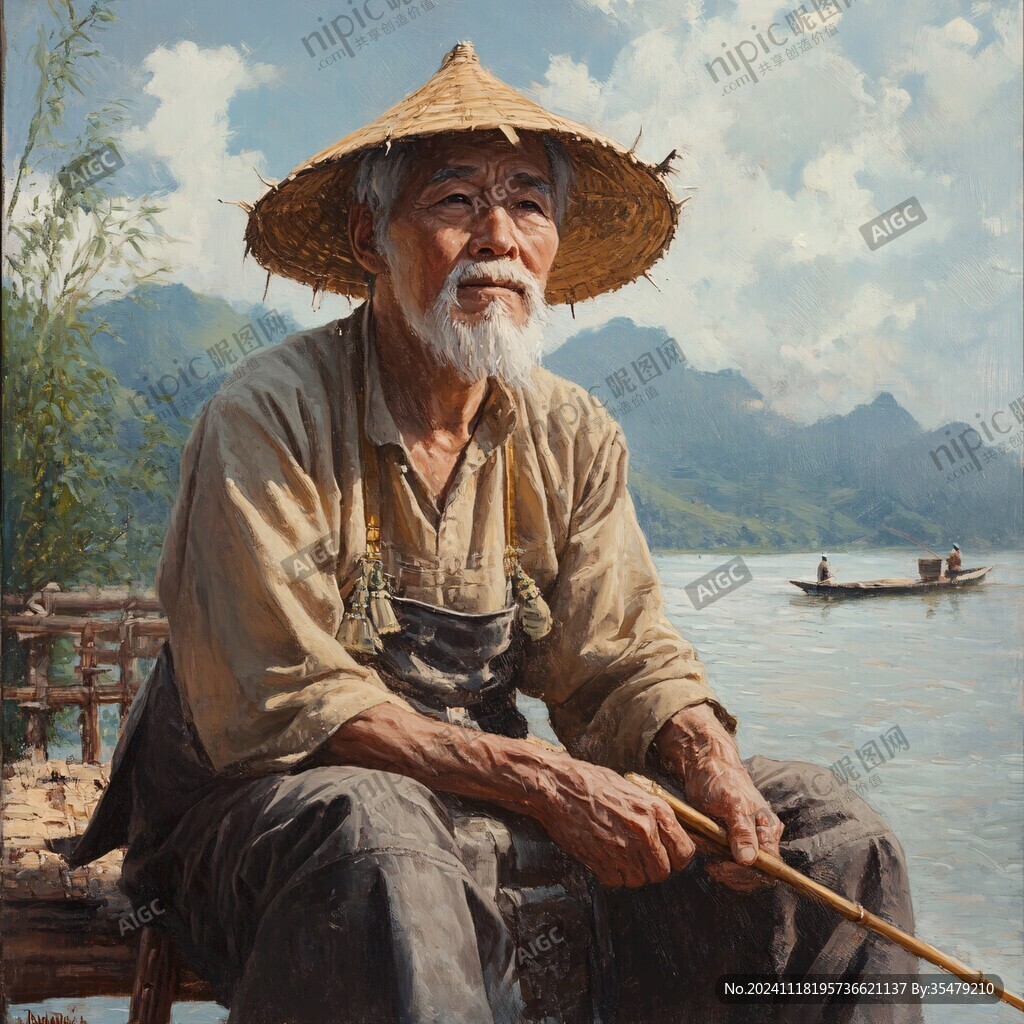 江上的渔翁