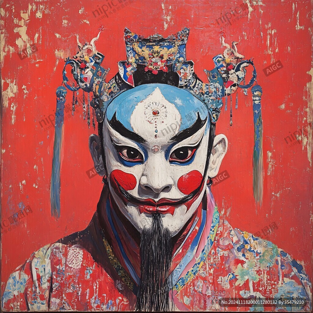 戏曲人物油画