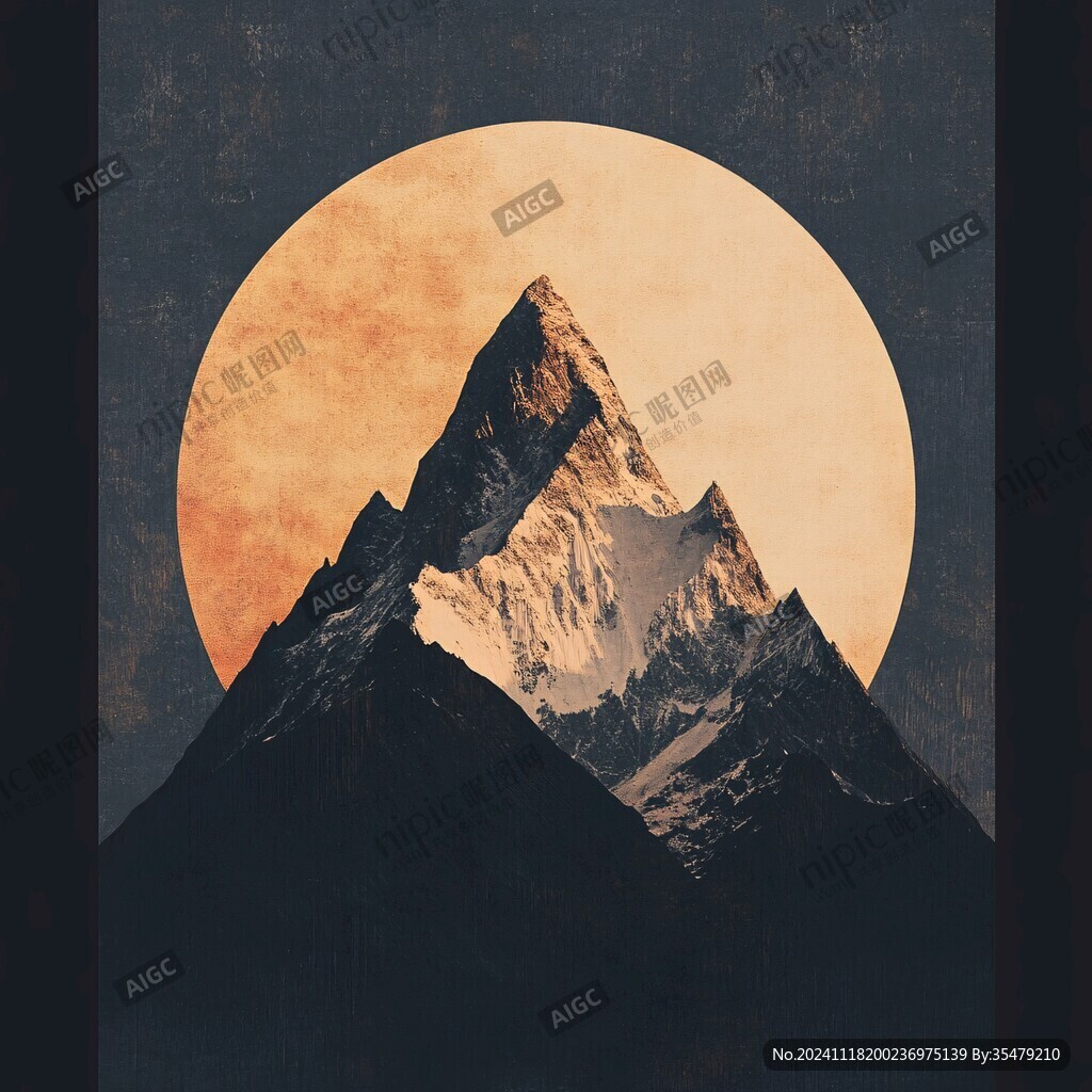 珠穆拉玛峰插画