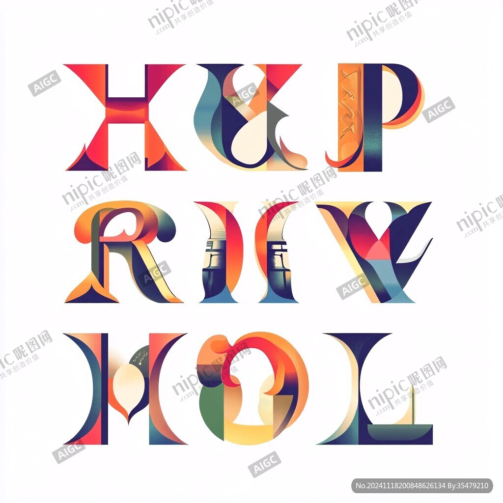 kh字母图形设计