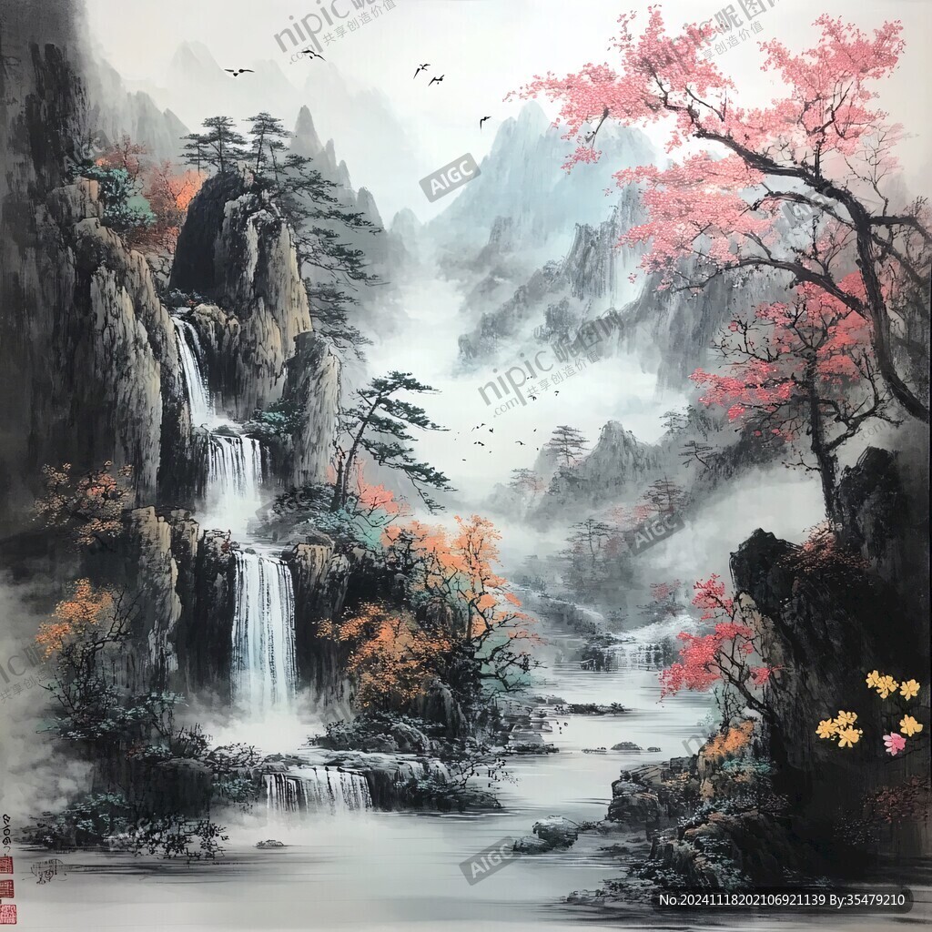 山水立体画
