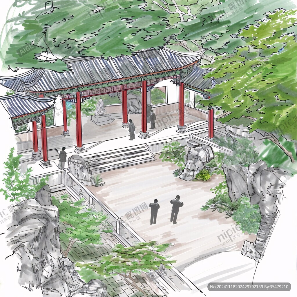 醉翁亭插画