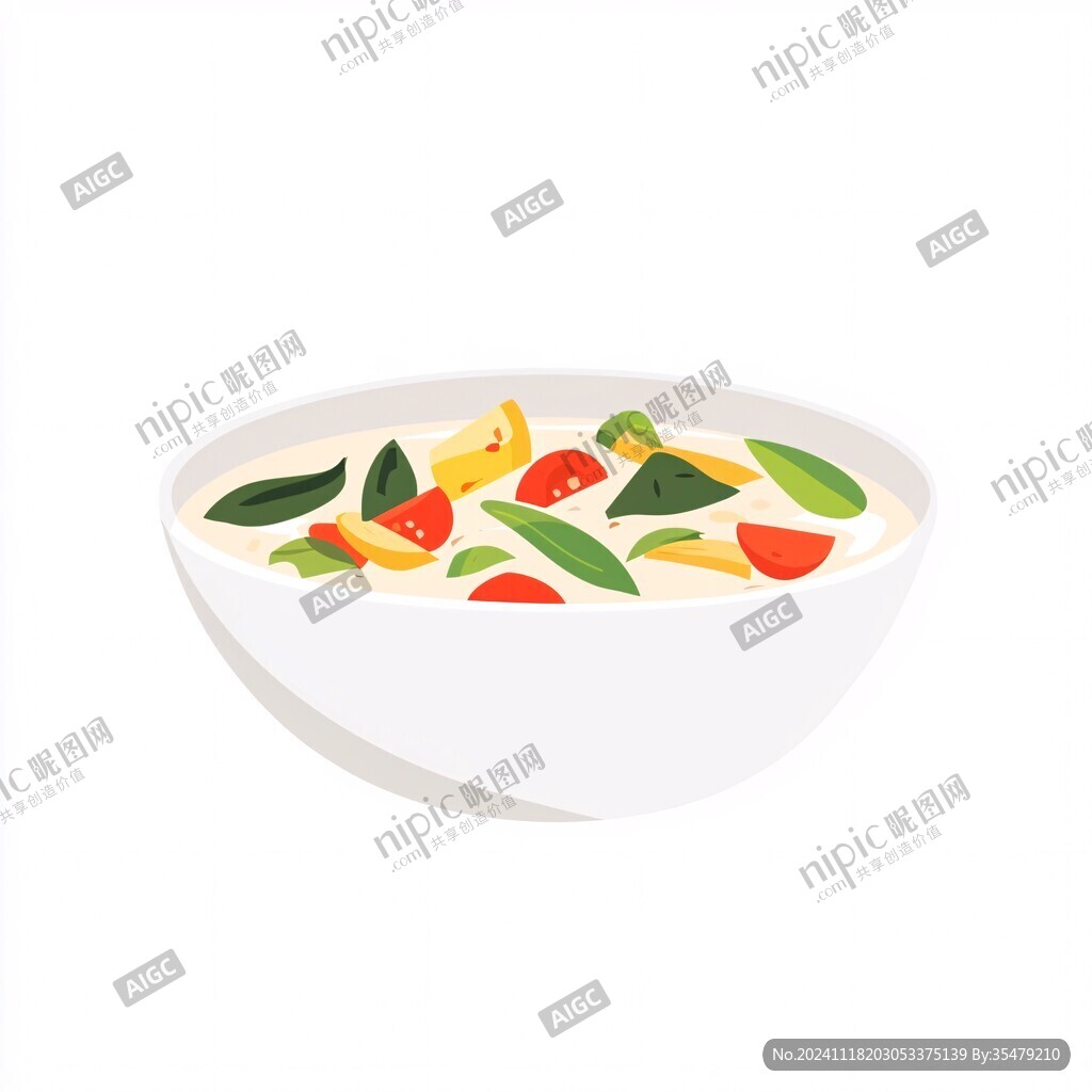 酸汤面叶插画