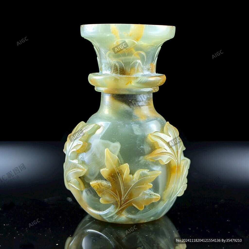 蜜蜡镶宝石花瓶