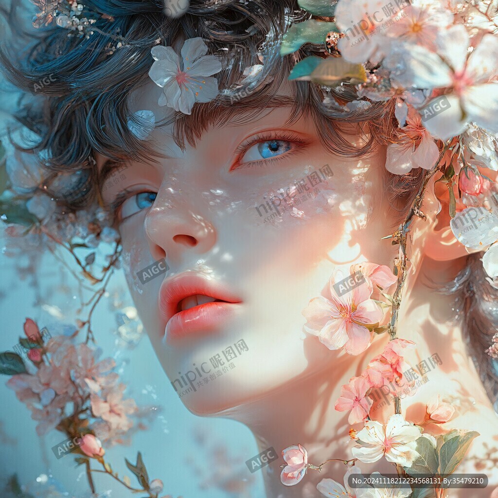 唯美少女与花系列