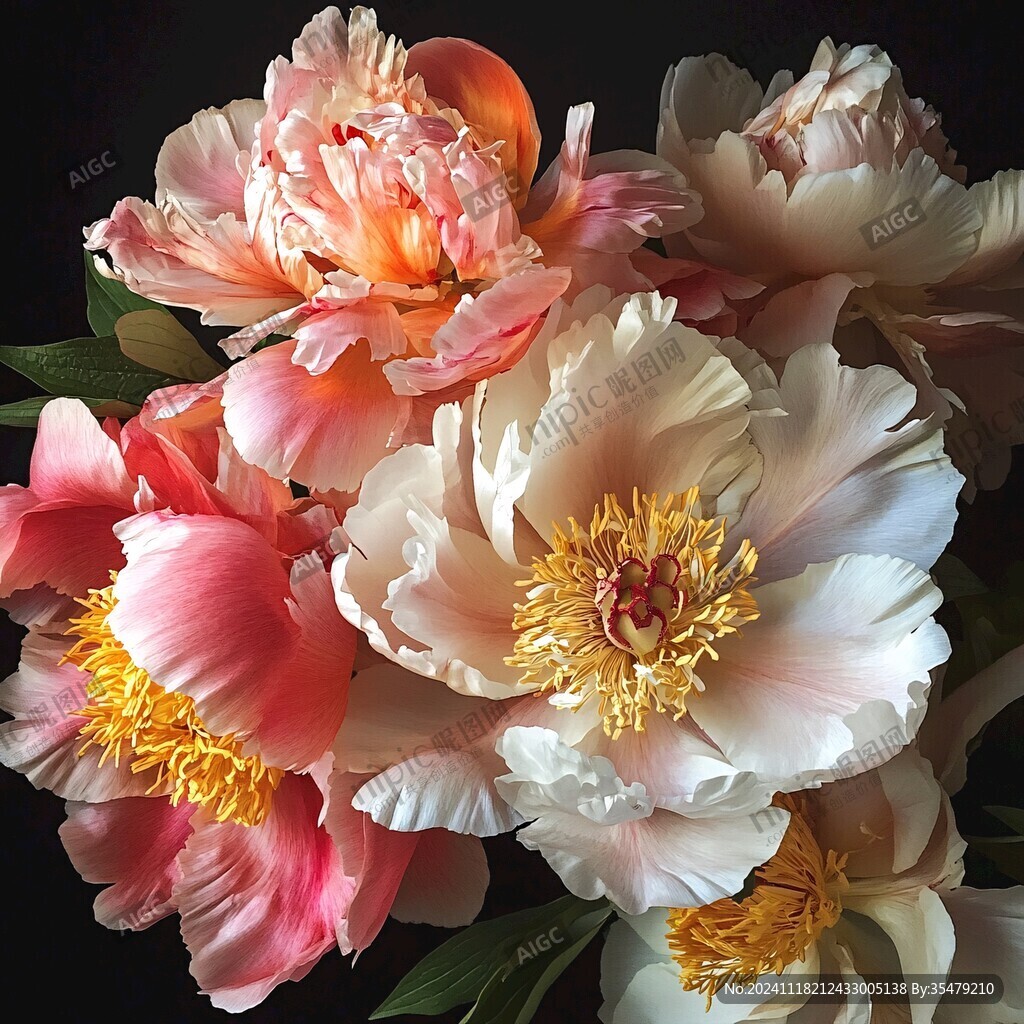 3d立体花卉牡丹