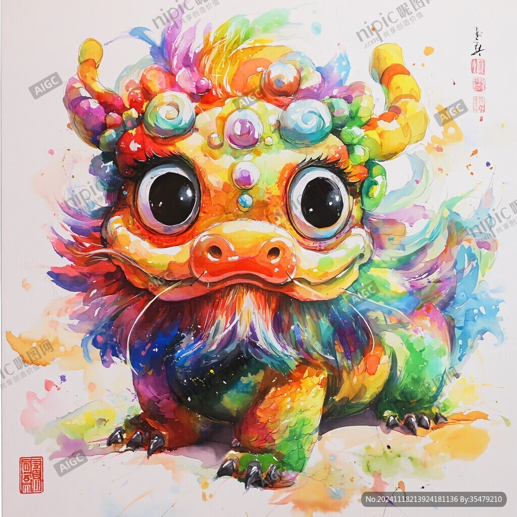 龙年年画贺图