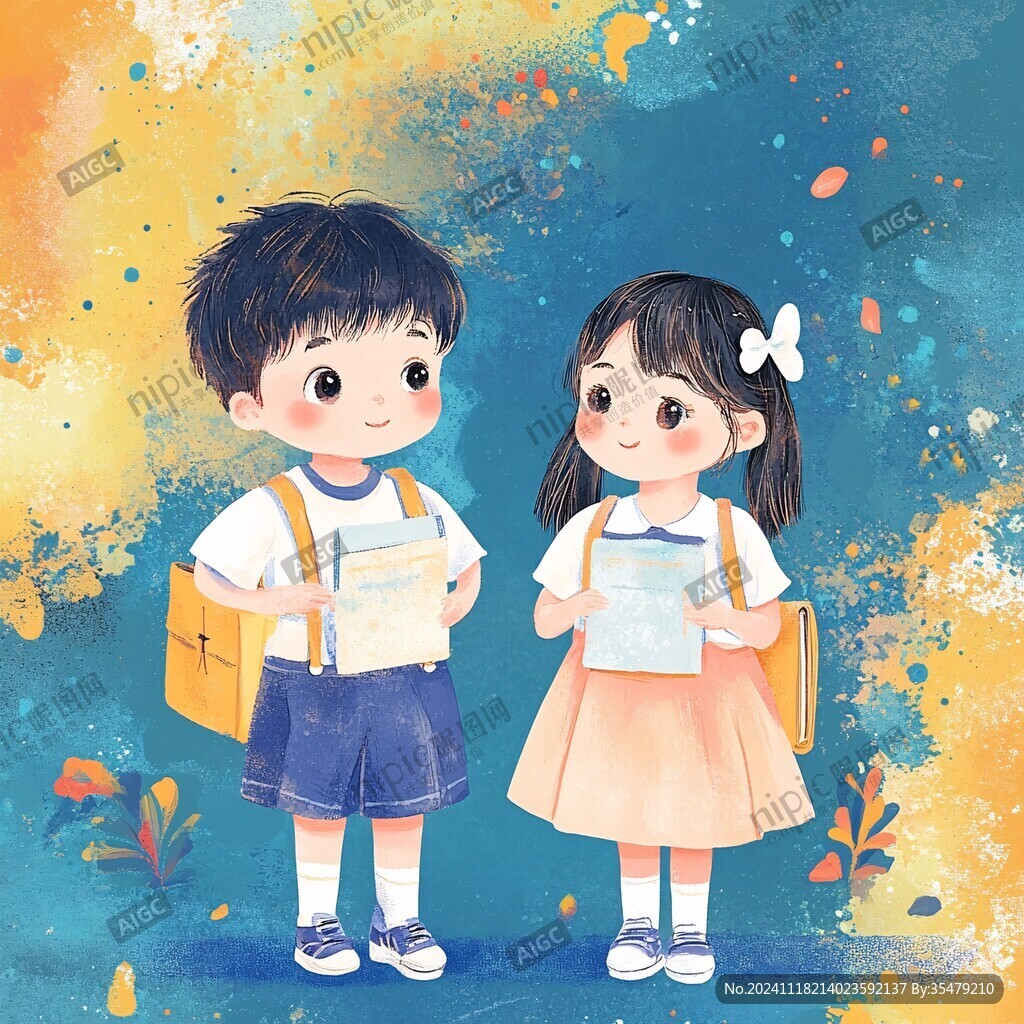 开学季小朋友教育插画