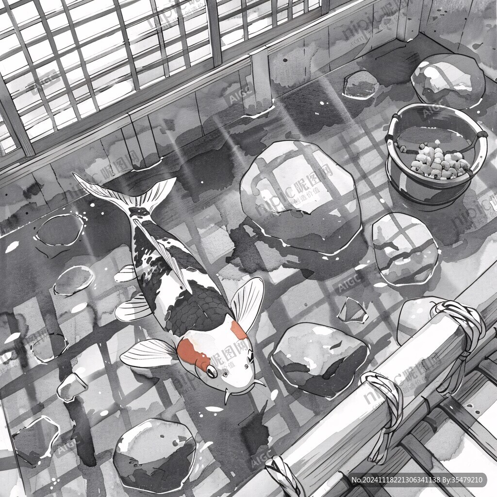 灶台鱼插画