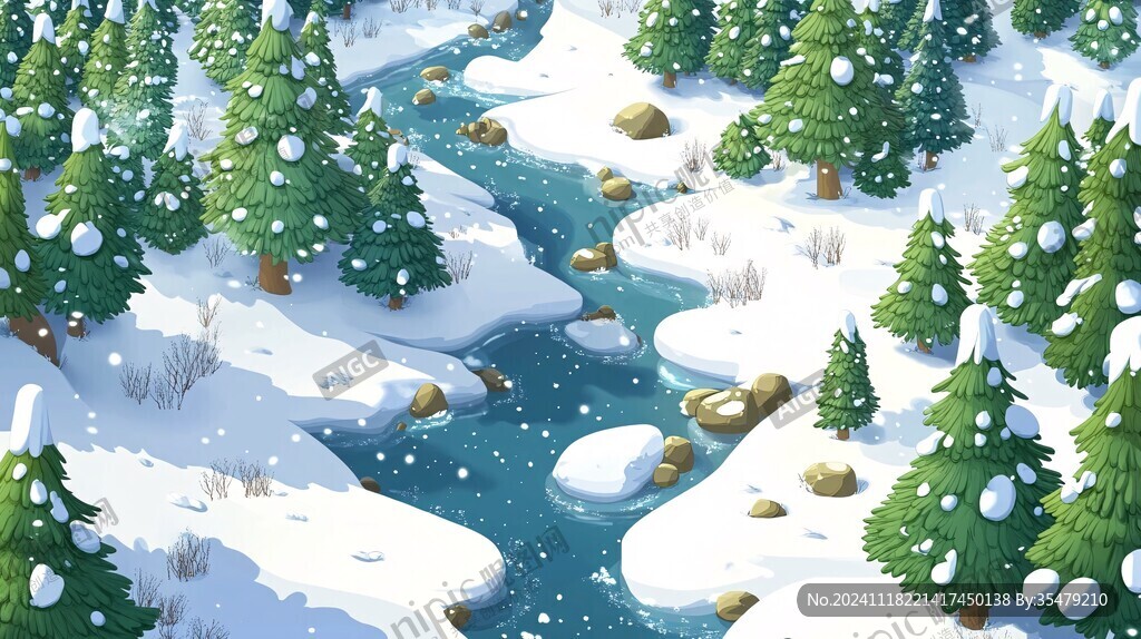 河流积雪小溪积雪