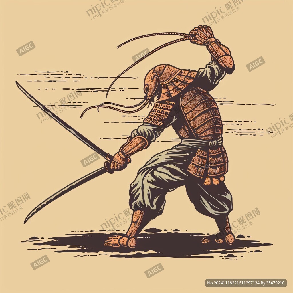 武士张弓射箭