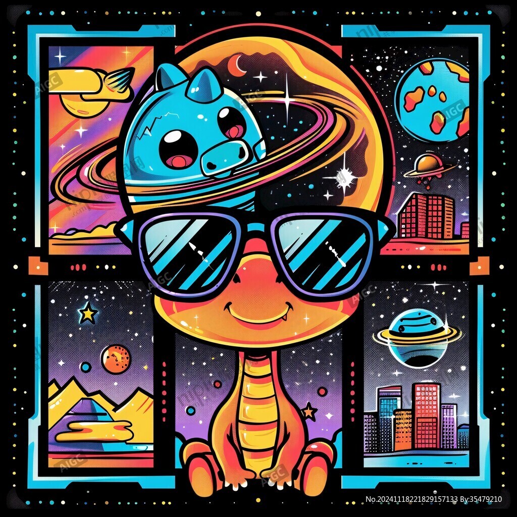 探索宇宙卡通图案