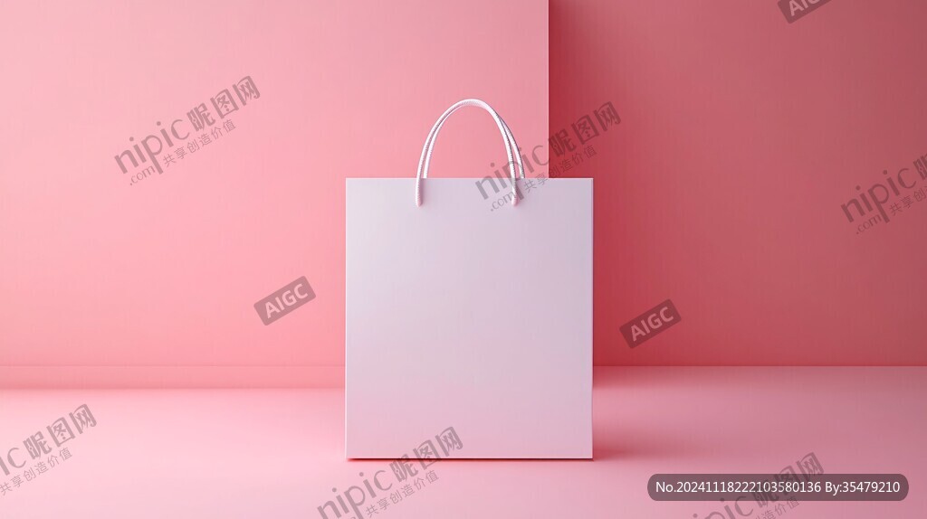粉色块手提袋