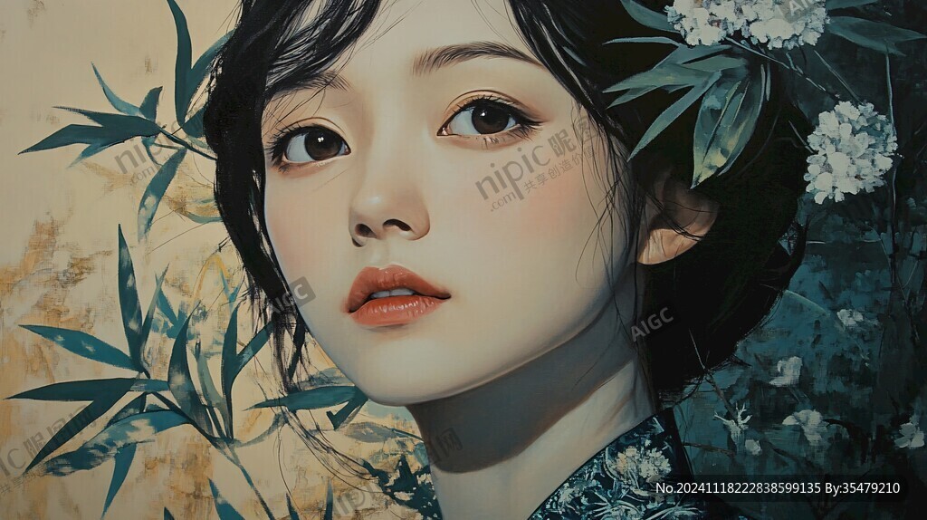 日系美女插画