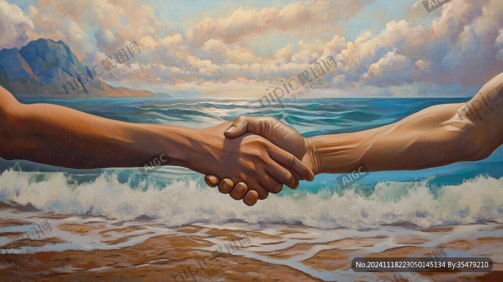 欧美手绘海景油画