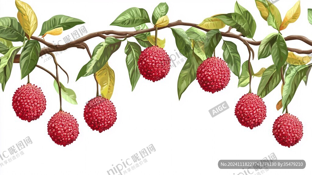 贵妃荔枝插画