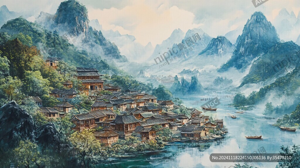 兴坪古镇油画