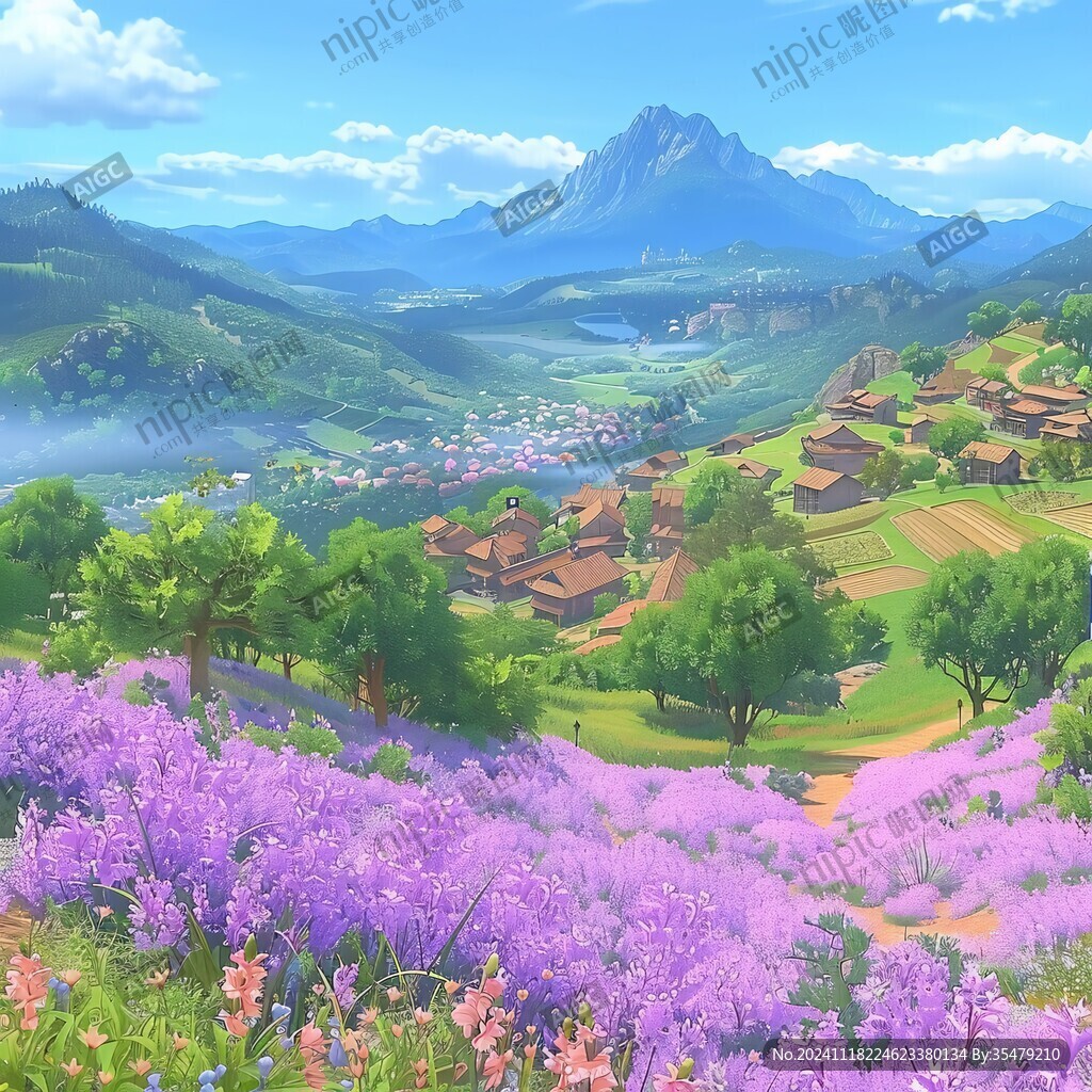 唯美花田场景
