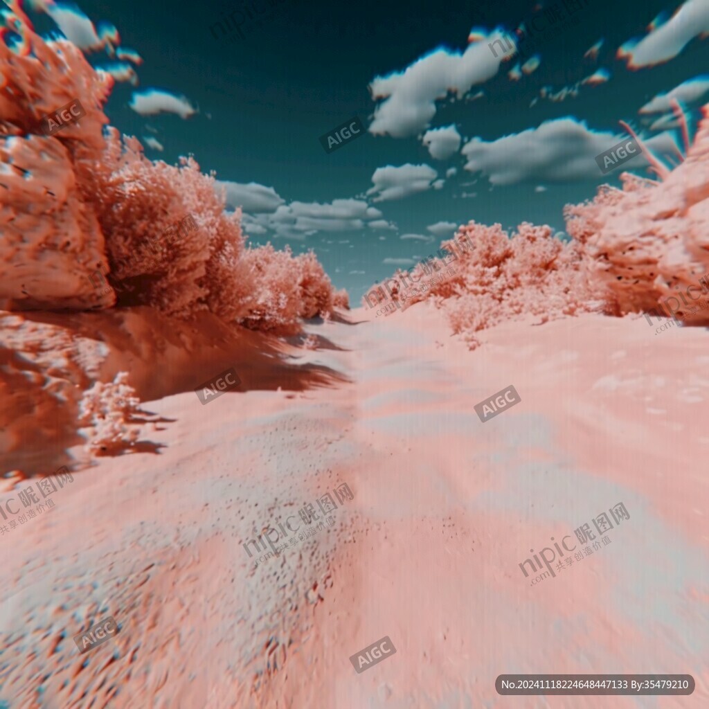 粉红色的3d风景