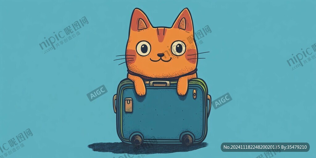 猫咪旅游贴纸