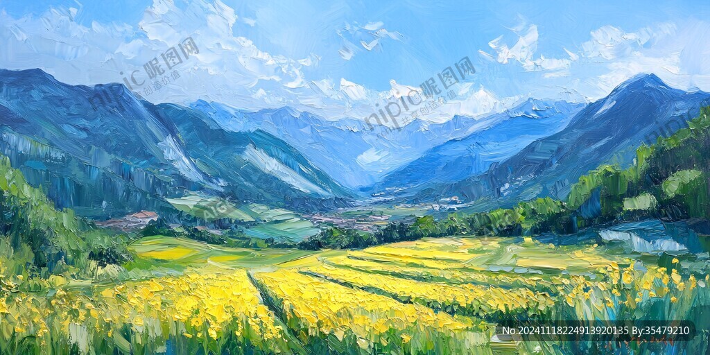 油画油菜花
