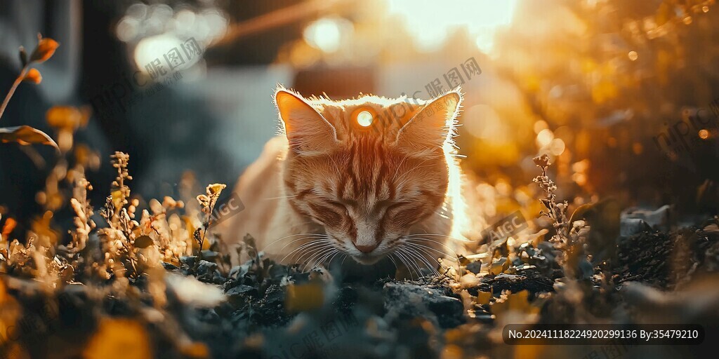 阳光下的小花猫