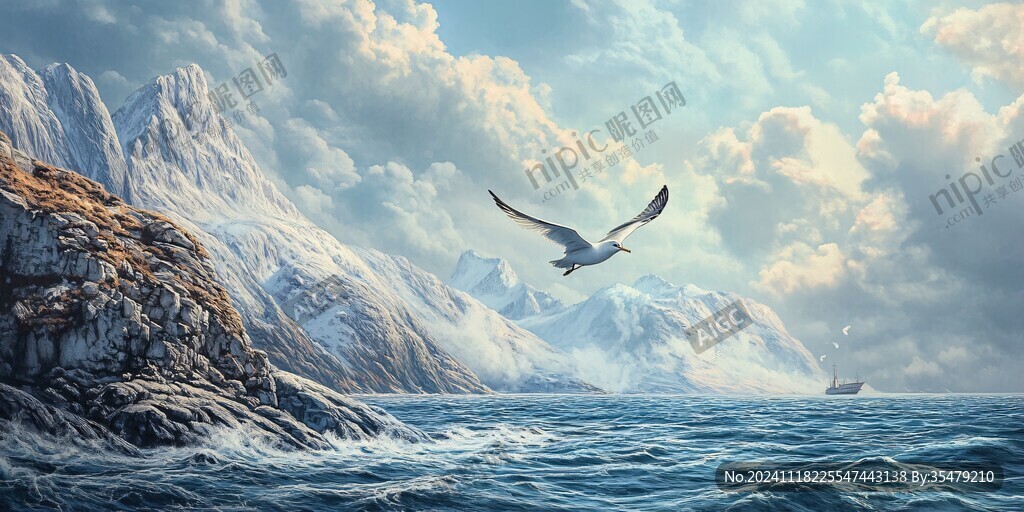 大海飞鸟海燕起航归航