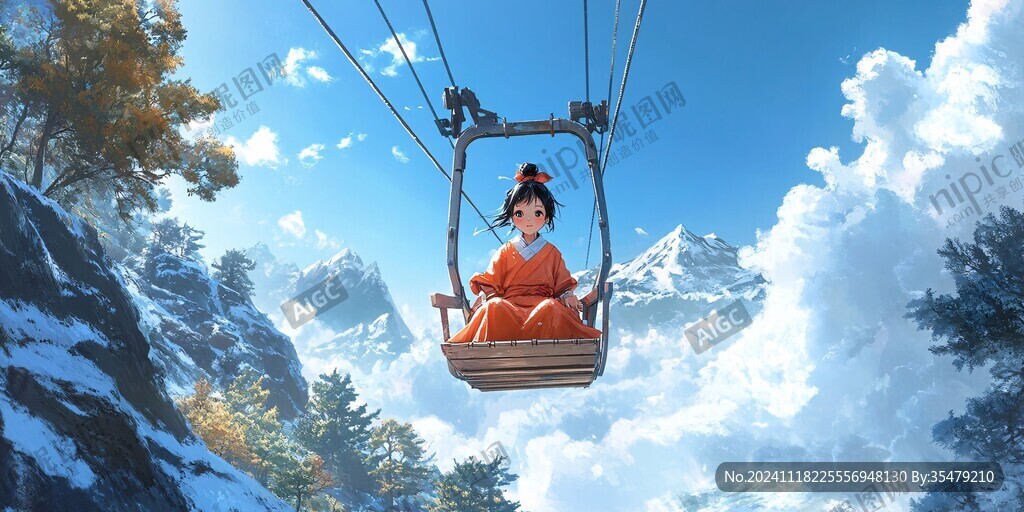 云纱轻抚雪峦山顶