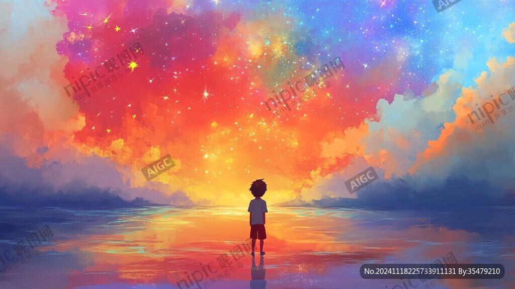 星辰大海男孩背影