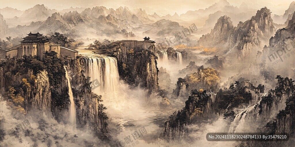 山水画合成图