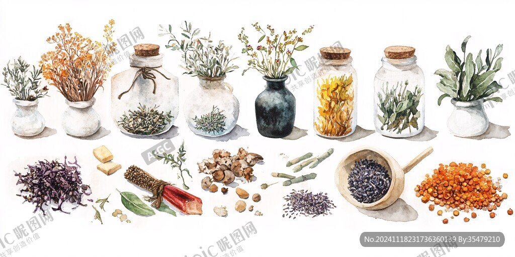 草药包装插画