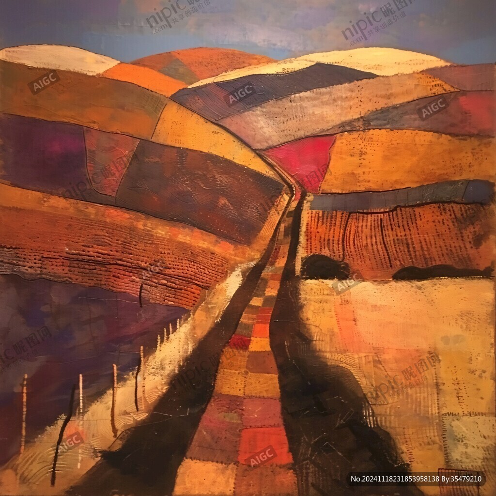 梯田抽象画