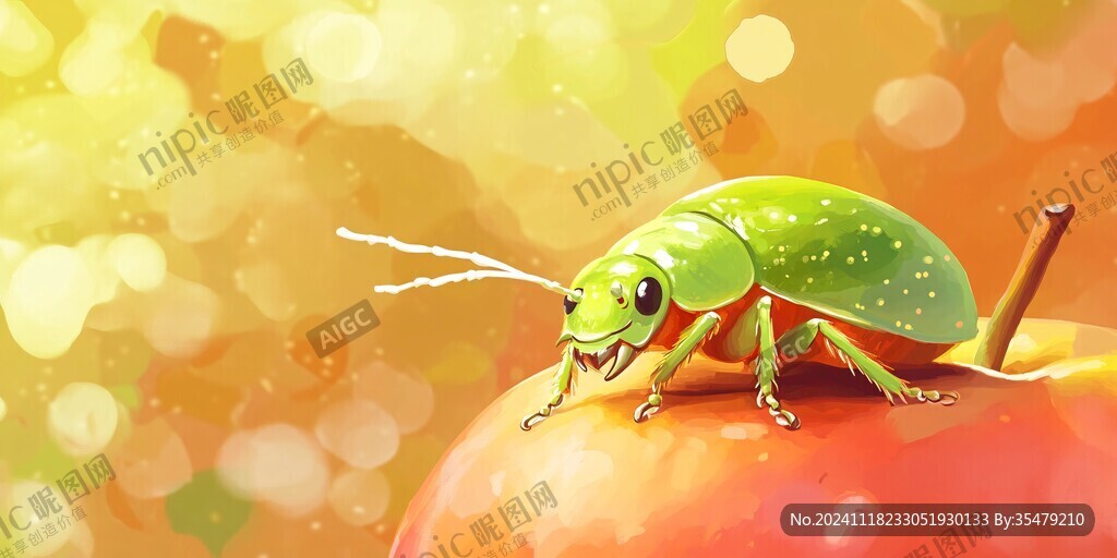 花牛苹果插画