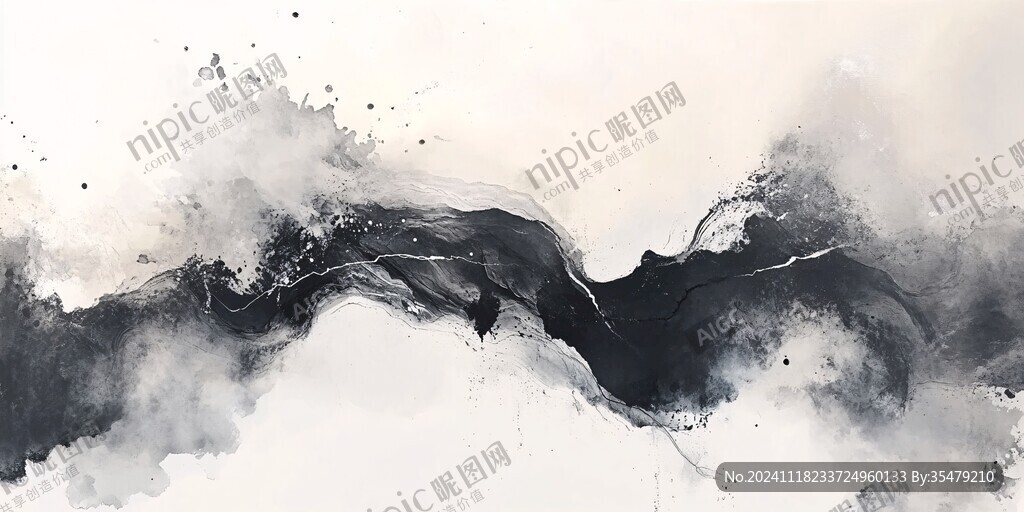禅意抽象晕染绘画