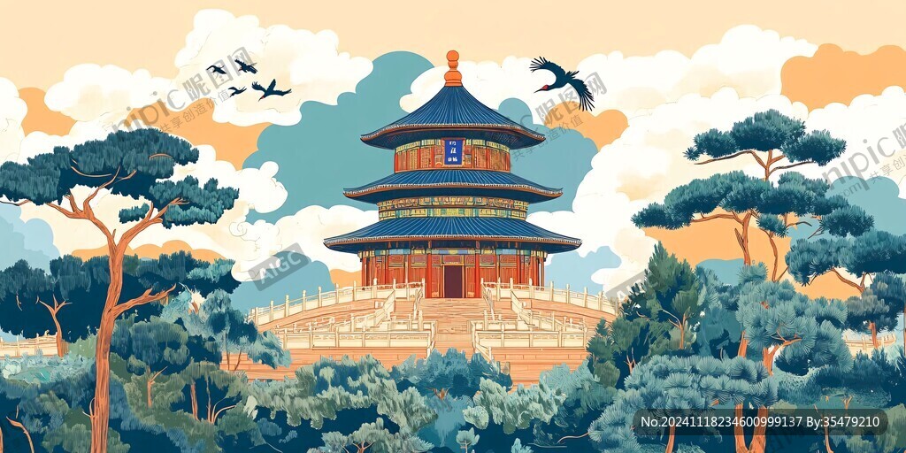 天坛插画