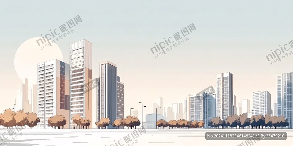 插画房地产背景
