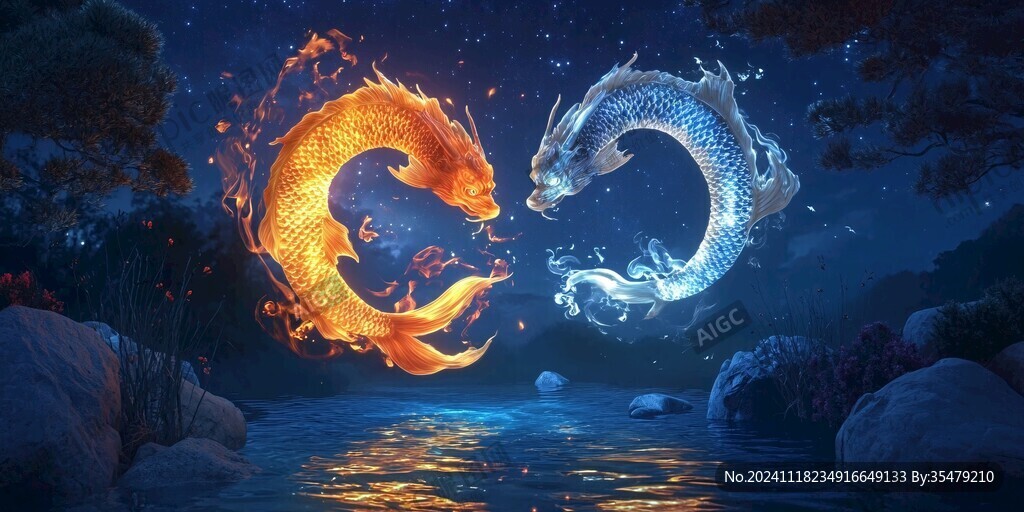 高清唯美双龙戏珠