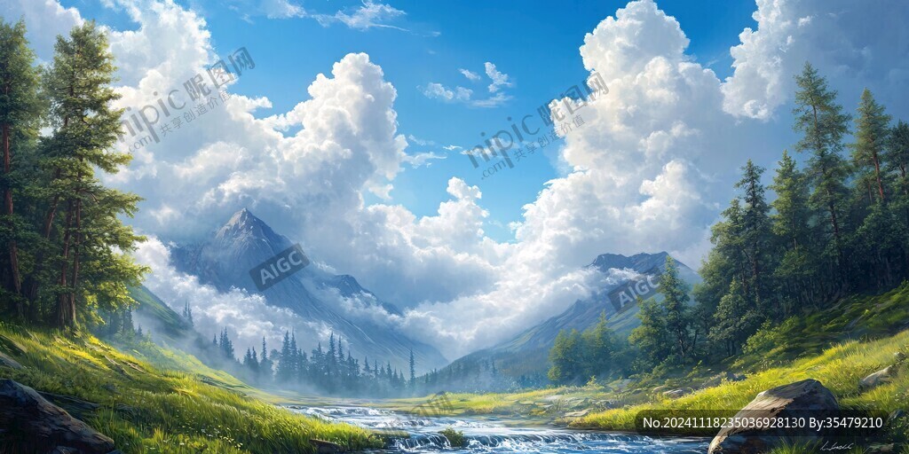 宽屏风景画