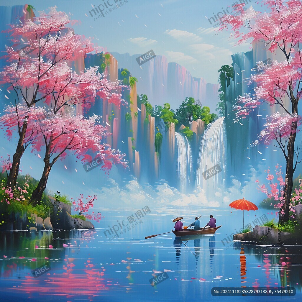 桃林仙境插画